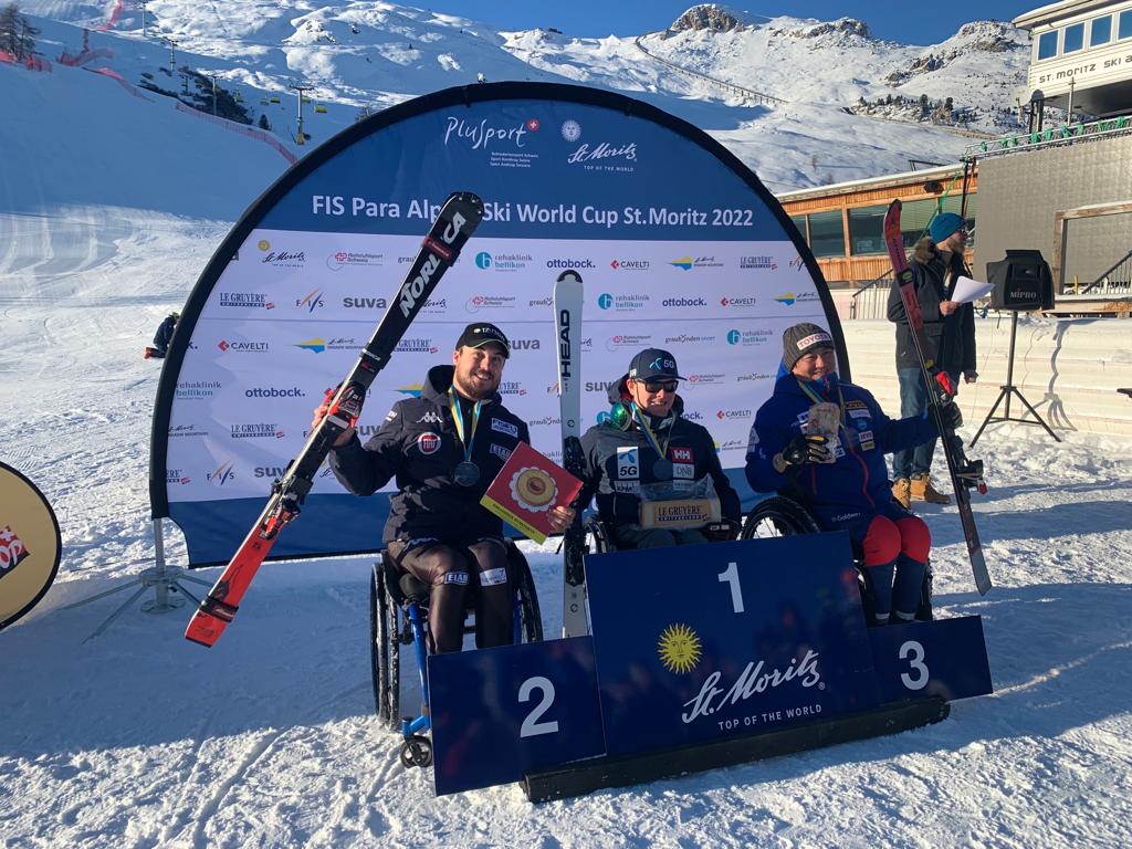 2022 12 11 il secondo posto di Rene De Silvestro in Slalom Speciale a St. Moritz in Coppa del Mondo