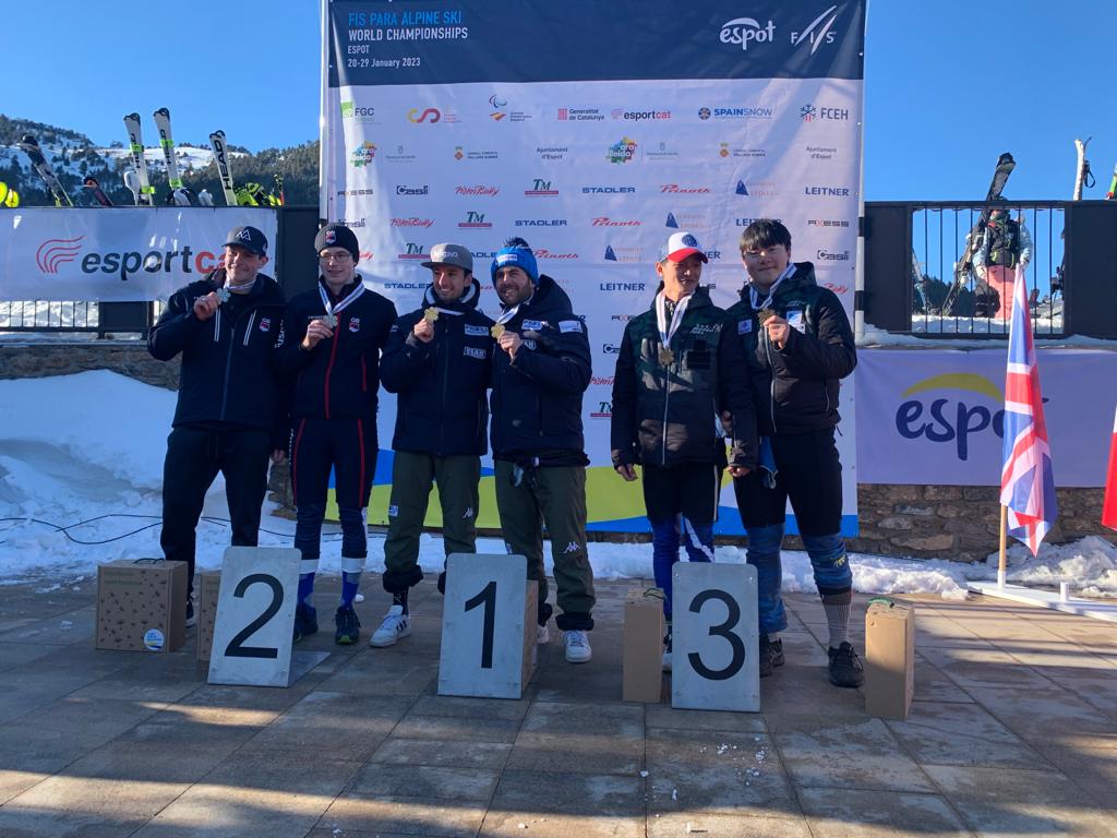 2023 01 29 loro di Giacomo Bertagnolli con la guida Andrea Ravelli nello Slalom Speciale Vision Impaired Uomini 1