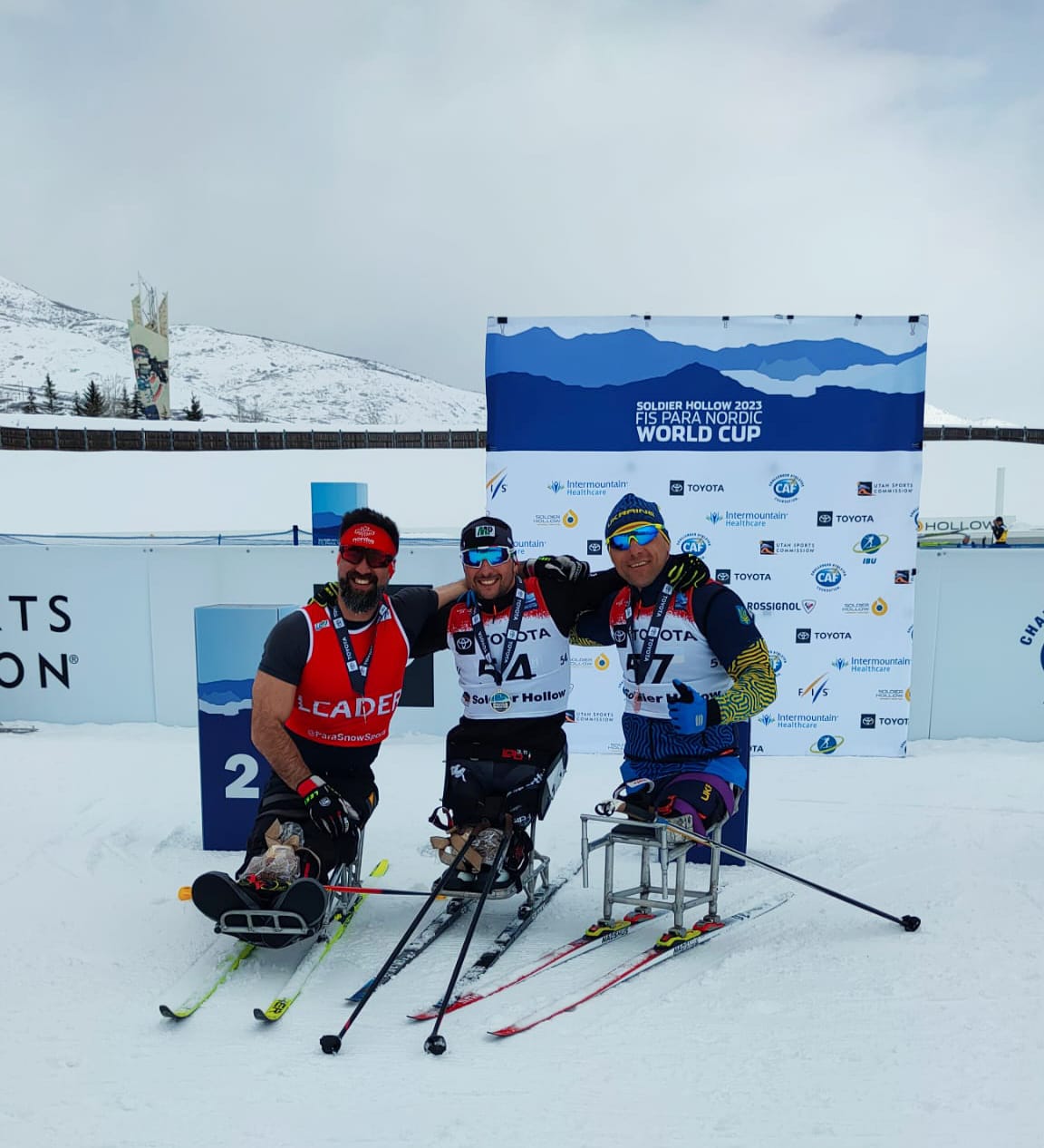2023 03 08 il podio della Long Distance di Soldier Hollow con Giuseppe Romele al centro